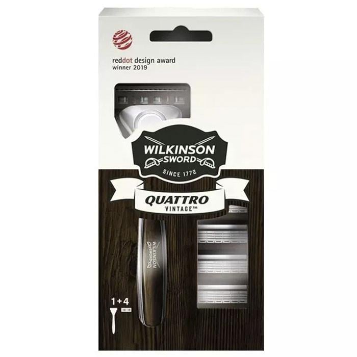 Станок для бритья Wilkinson Quattro Titanium Vintage Clampack 1+3 шт. (1711109477)