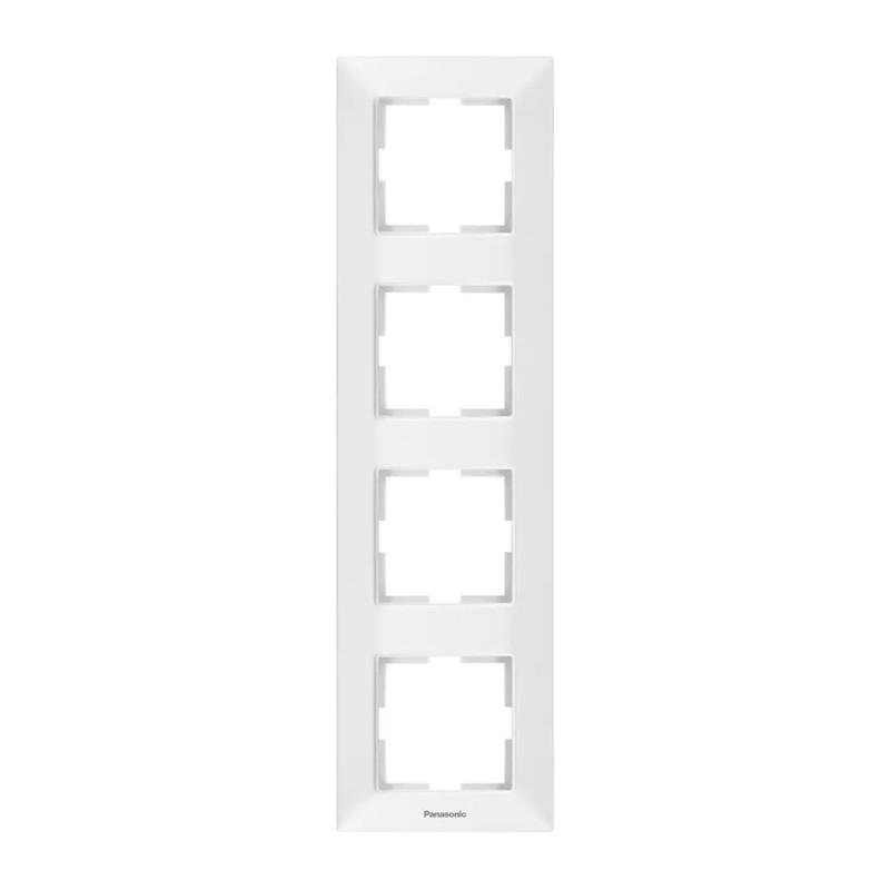 Рамка для розеток четырехместная Panasonic Arkedia Slim ABS вертикальная Белый (WNTF08142WH-UA1)