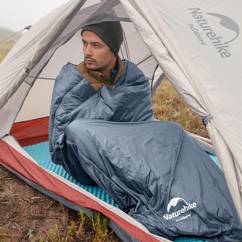 Спальник Naturehike Ultralight LW180 NH21MSD09 сверхлегкий правый нейлон 380Т 20D 15 °C XL Серо-синий (29-79-6927595777978-R) - фото 5