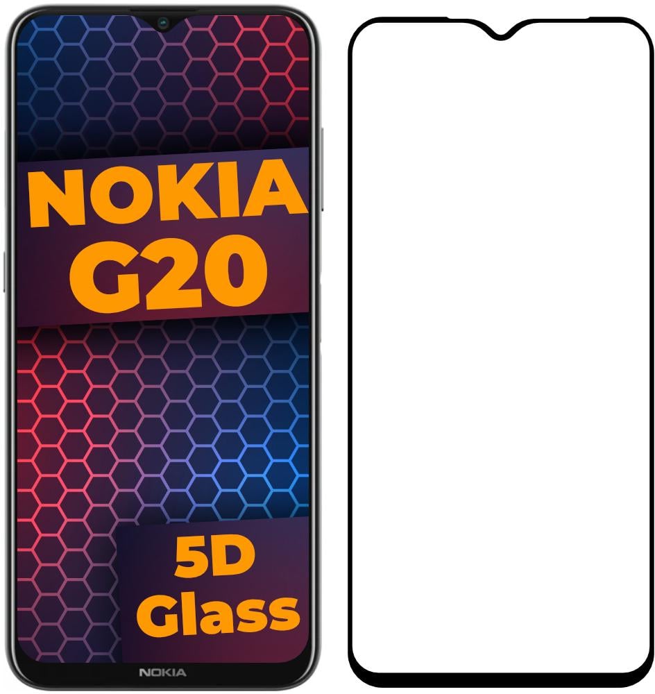 Стекло 5D Nokia G20 защитное Full Glue Black (23215)