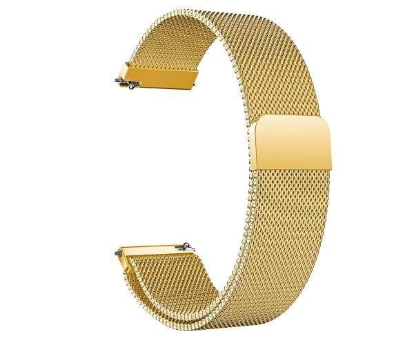 Ремешок Milanese Magnetic для смарт-часов Garmin Vivoactive 6/5 с магнитной застежкой 20 мм Золотой