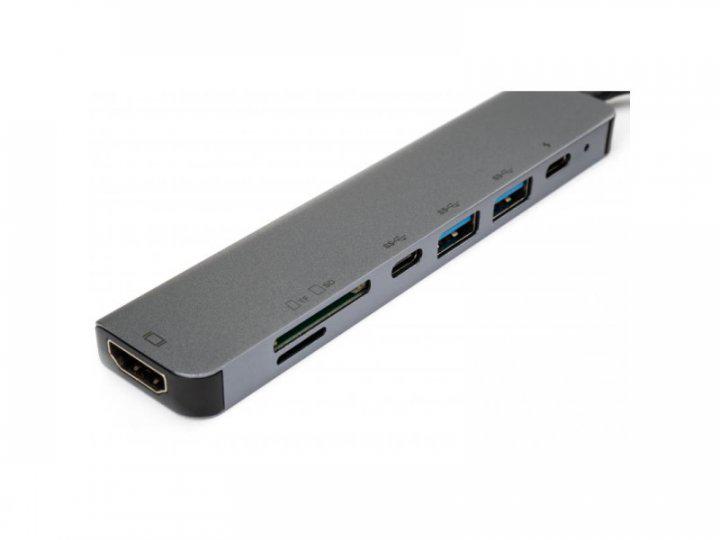 Концентратор Vinga Type-C to 4K HDMI/2хUSB3,0/SD/TF/PD/USB-C 3,1 Gen1 Aluminium (VCPHTC7AL) - фото 2