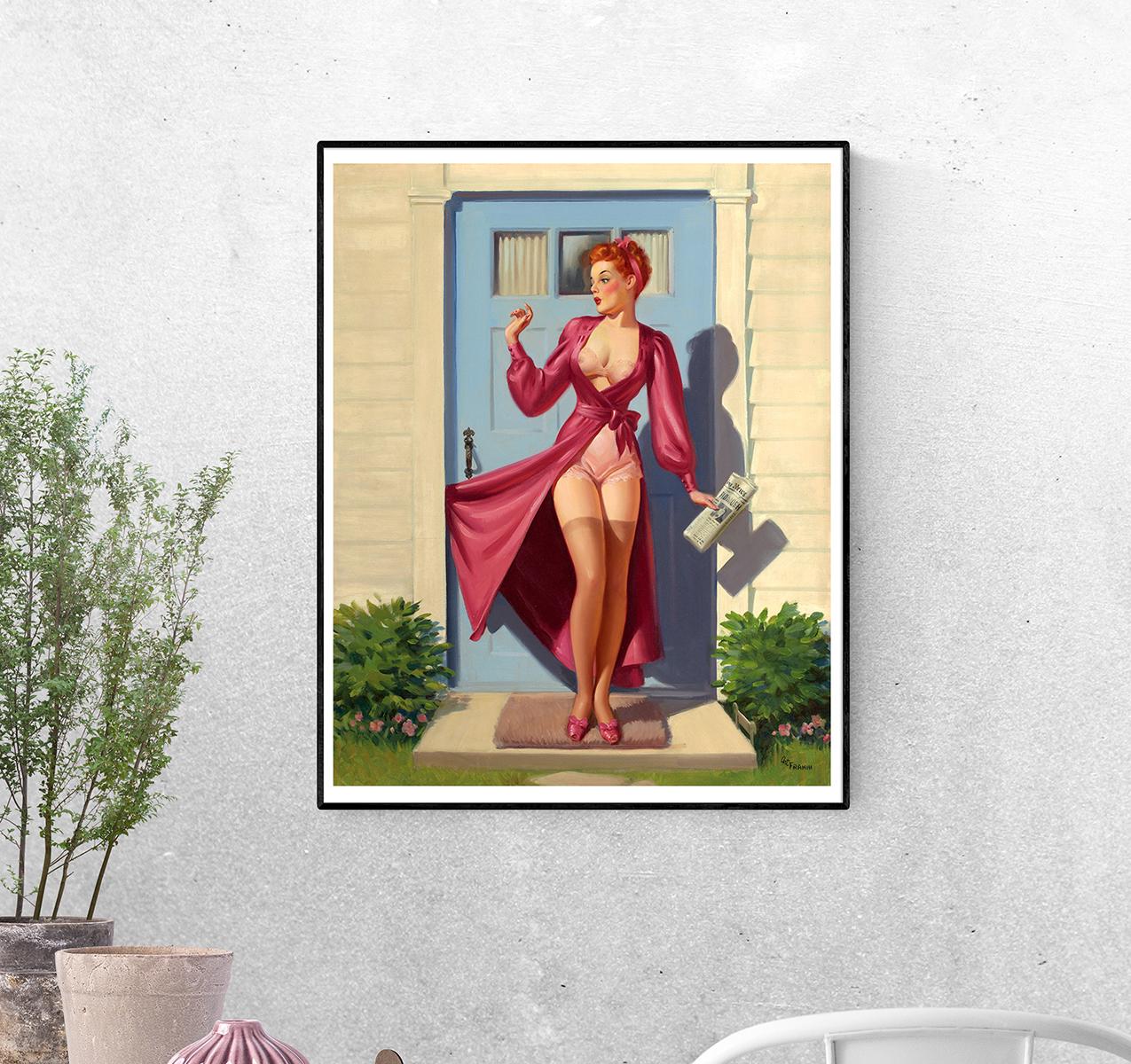 Постер Утренняя газета стиль Арта Фрама формат А-1 (pin_up1725004_Poster)