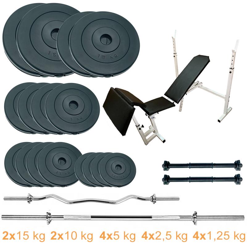 Скамейка для жима с набором штанг и гантелей Newt ProGym Scott Set Pro 100 кг (NE-SKM-PL-SCOT-100) - фото 7