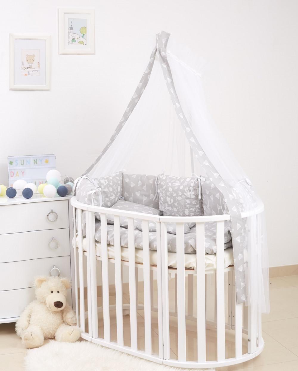 Детская постель в кроватку Twins Dolce D-016 Лесные жители с балдахином Серый (T8900)