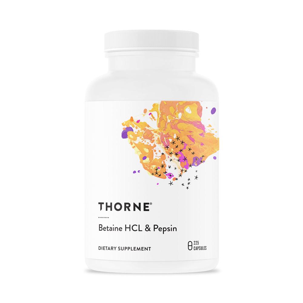 Натуральна добавка Thorne Betaine HCL & Pepsin 225 капс. (5807)