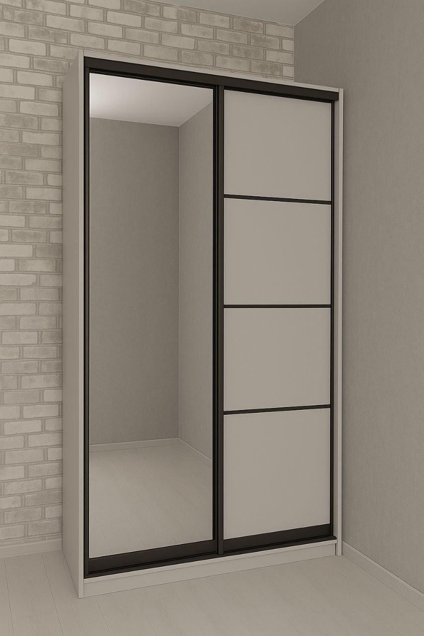 Шкаф купе Мириам комби 4 с зеркалом ДСП 900x2400x600 мм Серый (20839) Шкаф купе Мириам комби 4 с зеркалом ДСП 900x2400x600 мм Серый (20839)