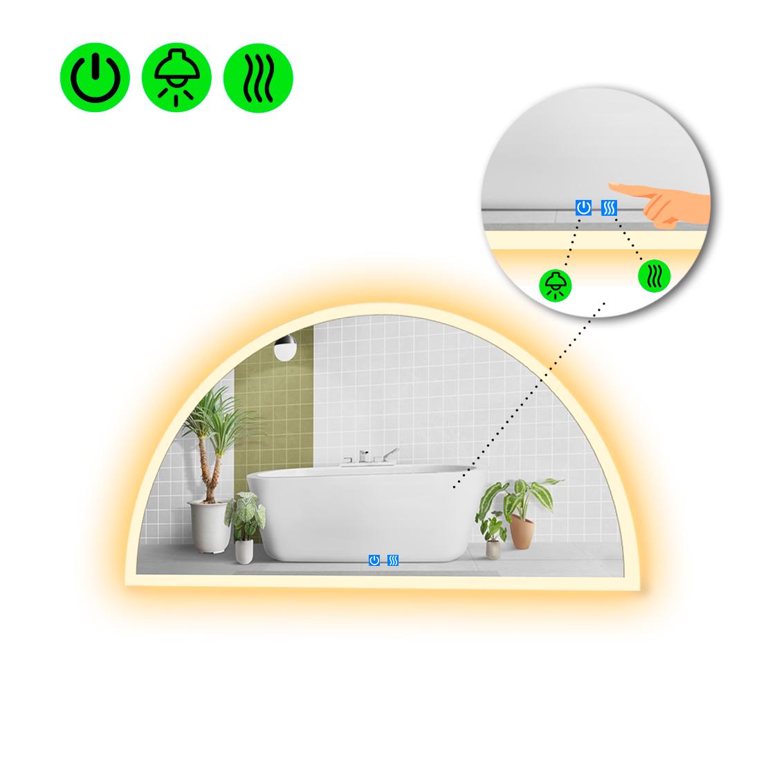 Зеркало с LED подсветкой Cerhio 3 с двумя сенсорами и подогревом 70x140 см (Cerhio3-166)