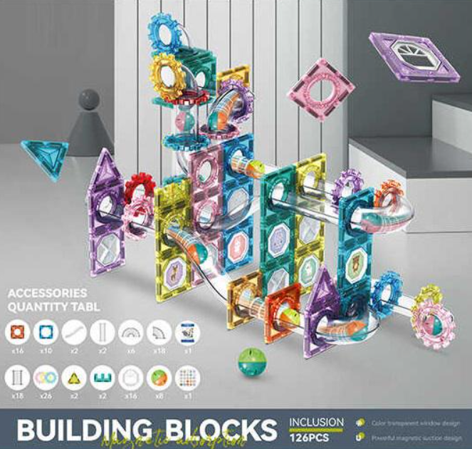 Конструктор детский Building Blocks магнитный лабиринт 126 деталей Multicolor (140700) - фото 1