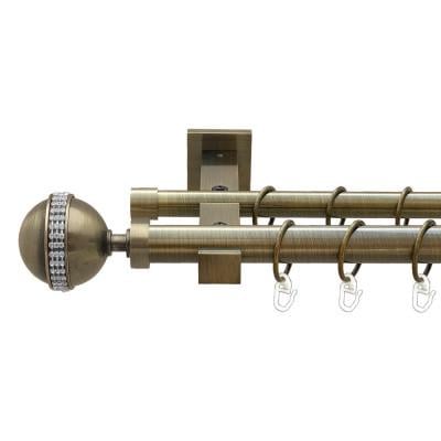 Карниз металлический Orvit Авея двухрядный техно 25/19 мм 320 см Антик (009-2736)