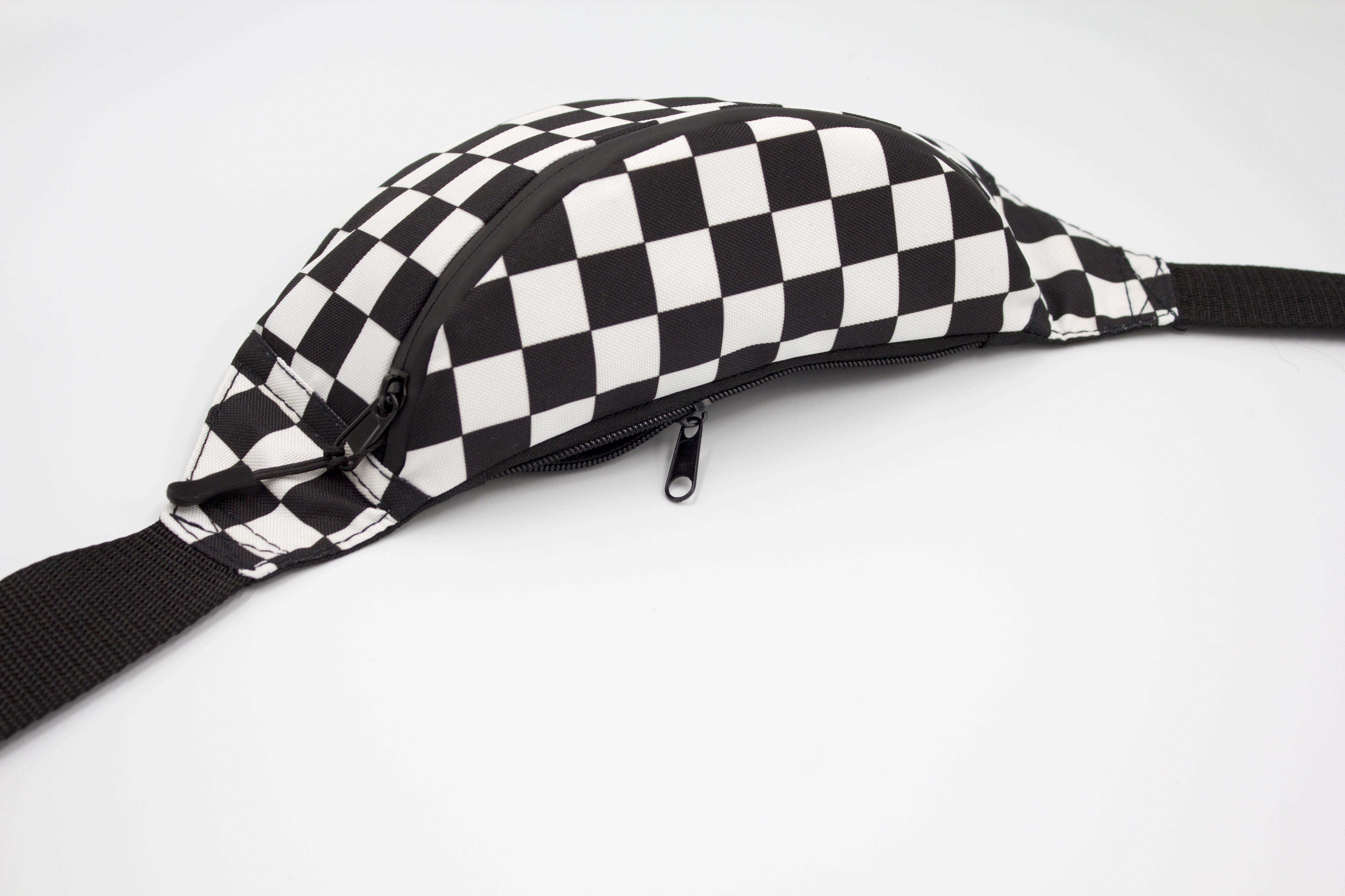 Сумка бананка Клітинка Чорний (BT-037) - фото 4 Сумка бананка Клітинка Чорний (BT-037) - фото 4
