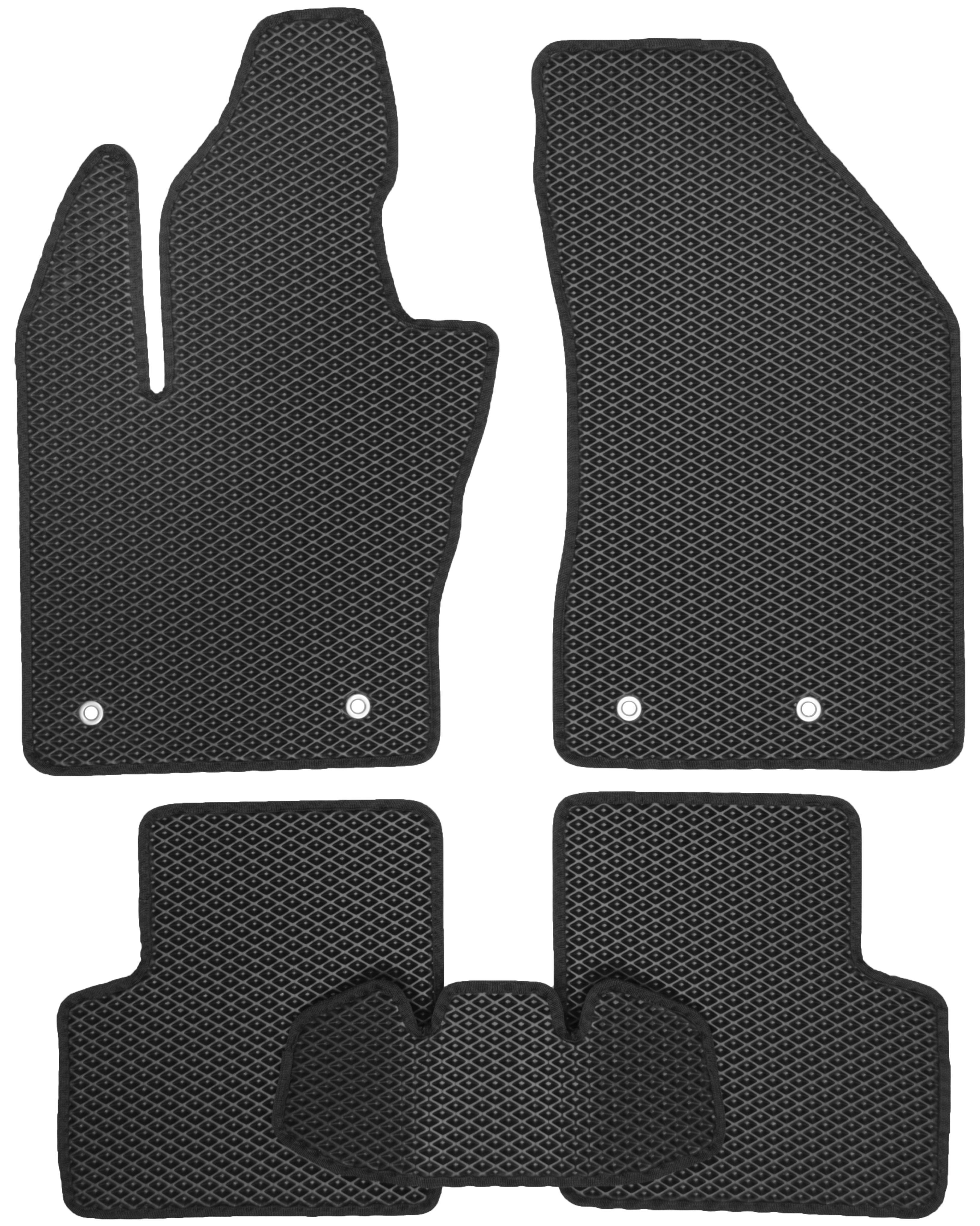 Коврики в салон Kinetic для Fiat 500X '14- EVA-полимерные Черный