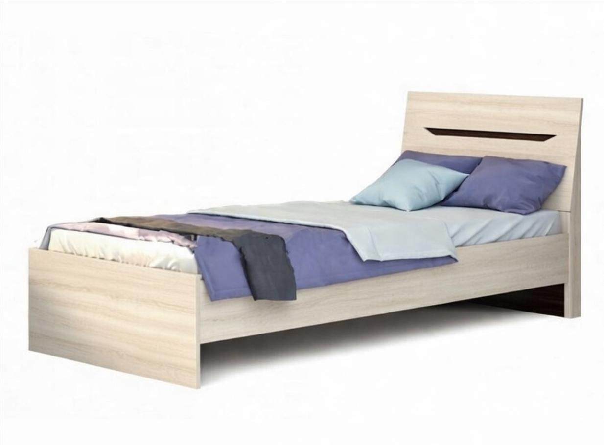 Кровать односпальная Мастер Форм Аякс 850 Дуб молочный/Венге магия (21048)