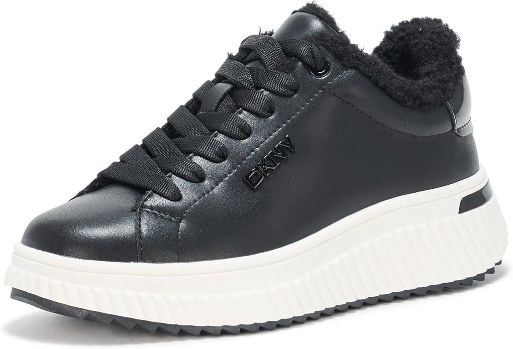 Кроссовки женские кожаные DKNY Laraline утепленные на платформе р. 38,5 Черный (K4432911)