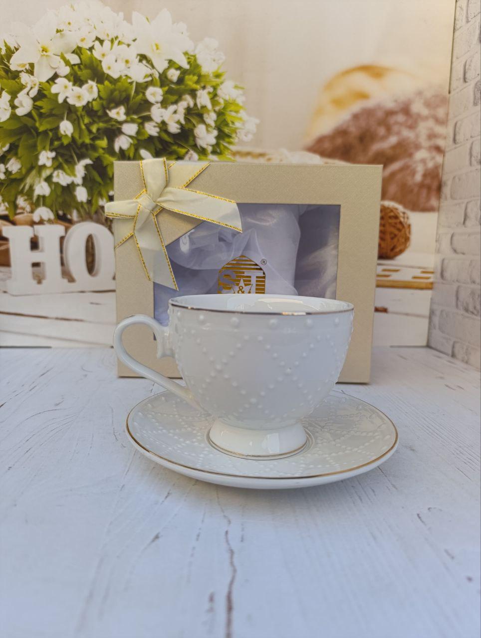 Чашка с блюдцем SNT Аделина фарфор 250 мл Белый (23192-00) Чашка с блюдцем SNT Аделина фарфор 250 мл Белый (23192-00)