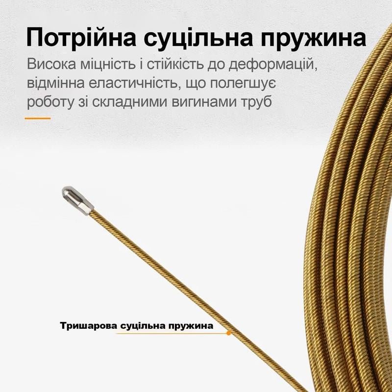 Протяжка спиральная металлическая Tactix d 4 мм х 30 м для кабеля (MET.WIRE4-30) - фото 6 Протяжка спиральная металлическая Tactix d 4 мм х 30 м для кабеля (MET.WIRE4-30) - фото 6