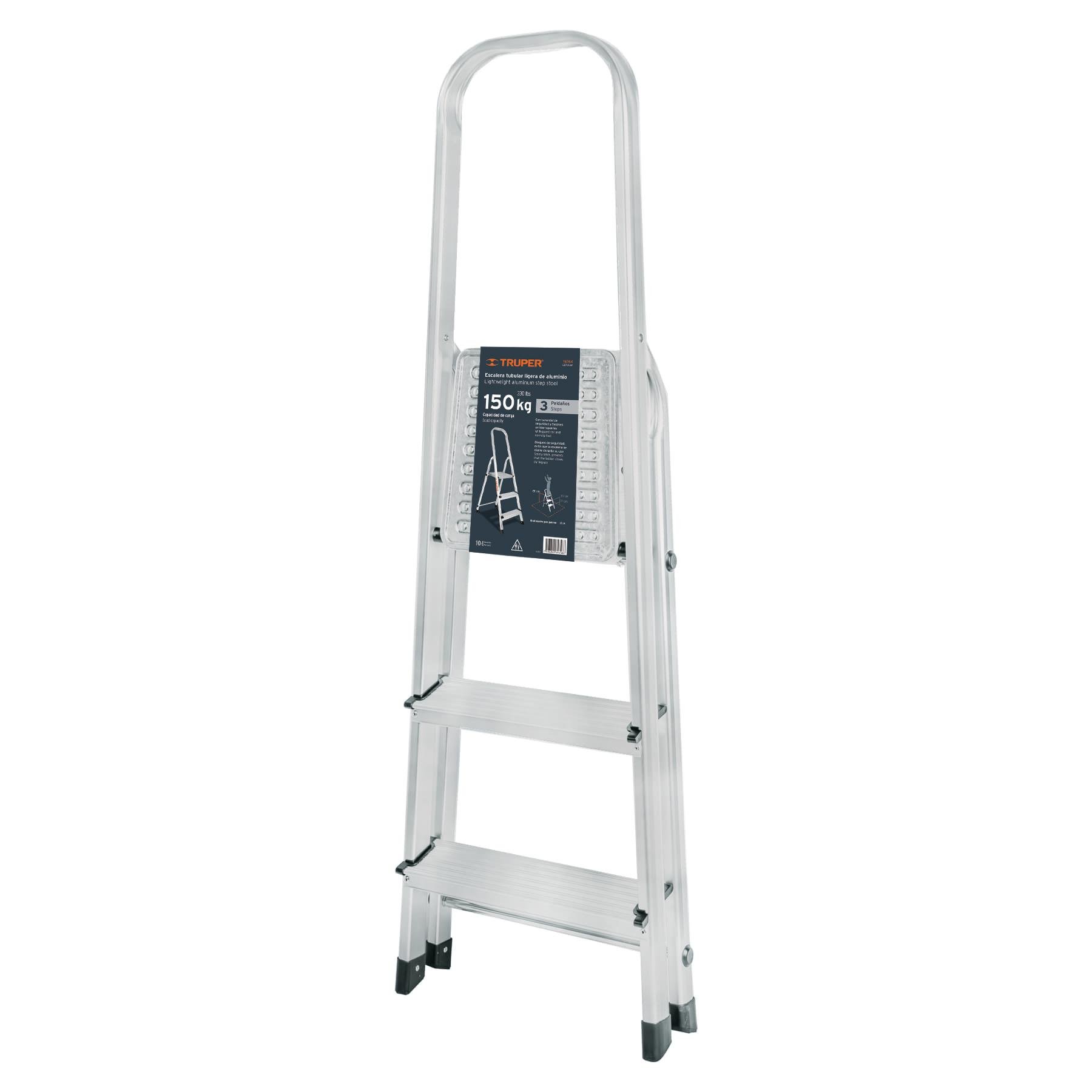 Драбина складна трубчаста Truper 3 сходинки алюміній - фото 4 Драбина складна трубчаста Truper 3 сходинки алюміній - фото 4