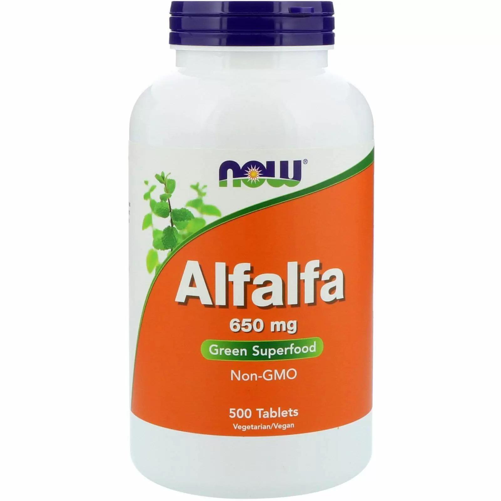 Люцерна NOW Foods Alfalfa 650 мг 500 Tabs