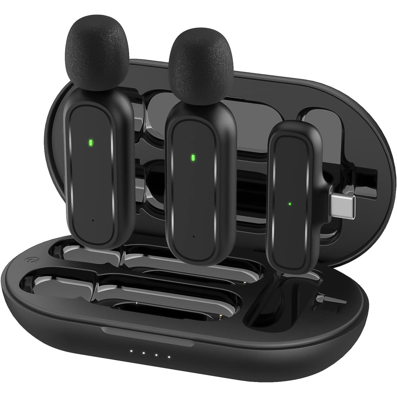 Микрофон двойной Savetek P33-2 Type-C для смартфонов/планшетов с зарядным кейсом до 20 м беспроводной петличный - фото 17