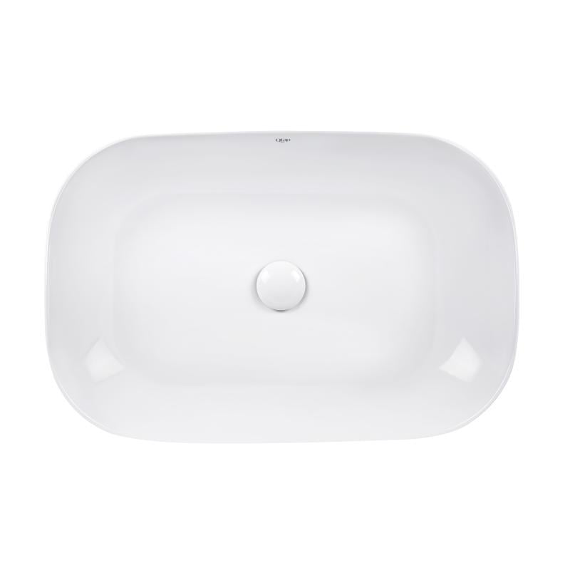 Раковина прямоугольная накладная с донным клапаном Qtap Robin 610x400x145 мм White (10949748)