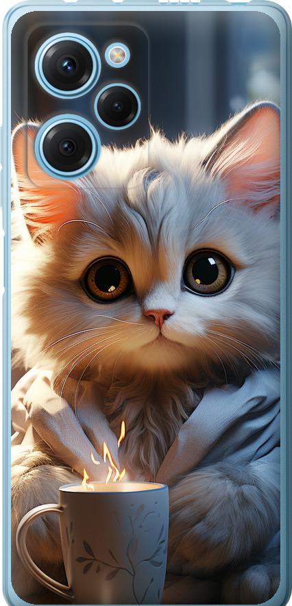 Чохол на Xiaomi Poco X5 Pro 5G Білий кіт (5646u-3027-42517)