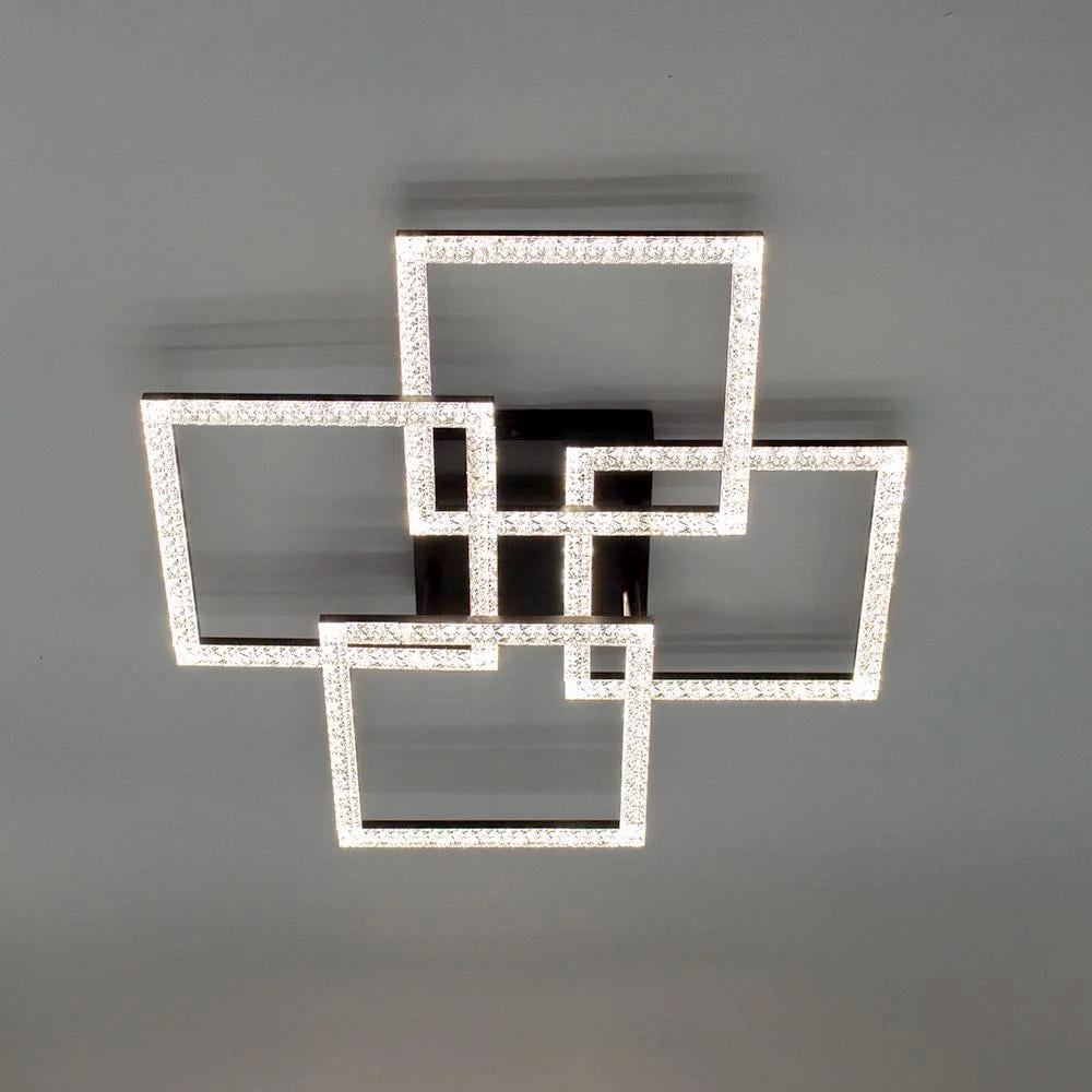 Люстра-смарт светодиодная ESLLSE SQUARE 4S 100 Вт 550x550x110 мм Черный (141-10512-01)