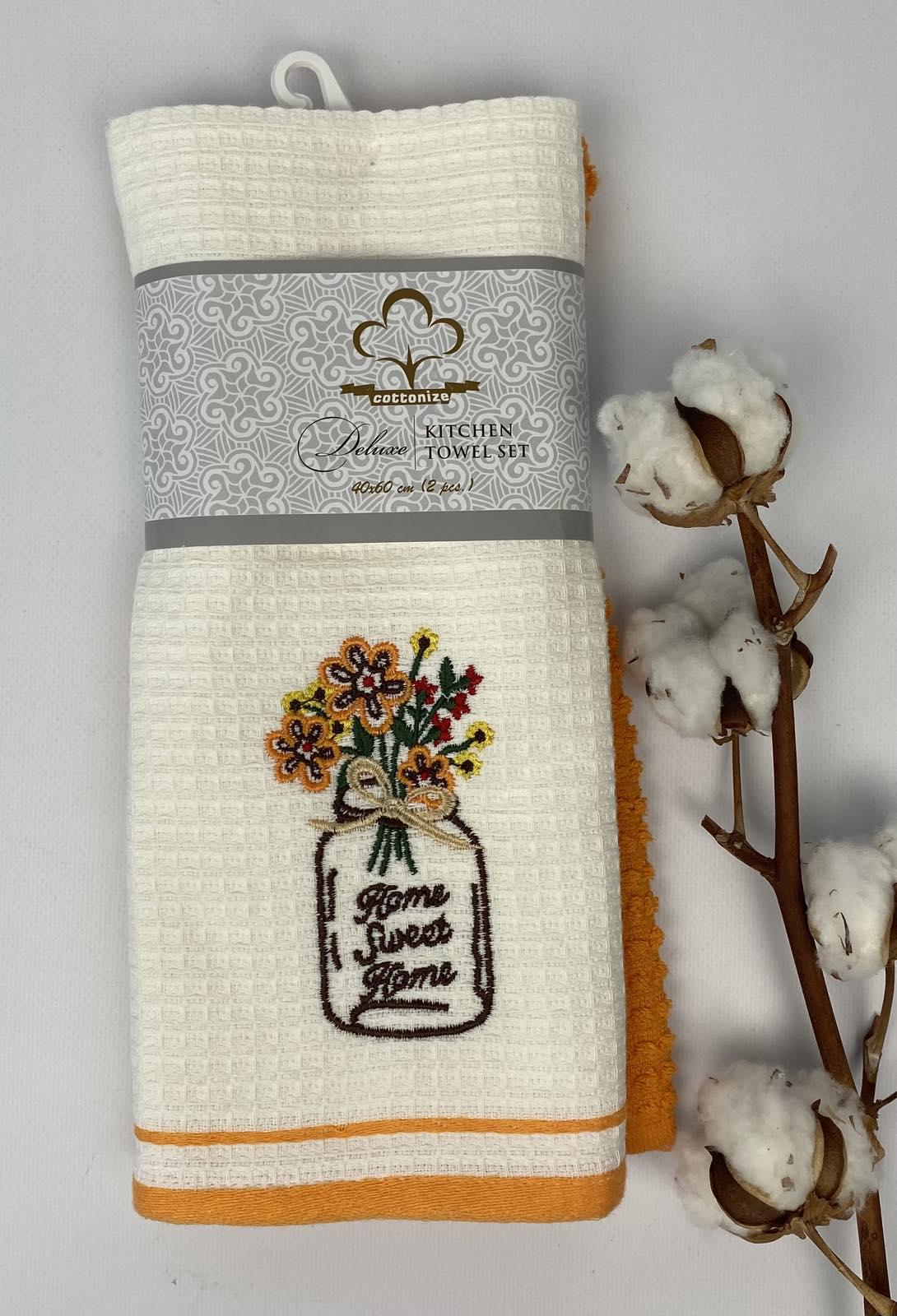 Набор кухонных полотенец Cottonize Flowers 2 шт. Orange (CN20367)