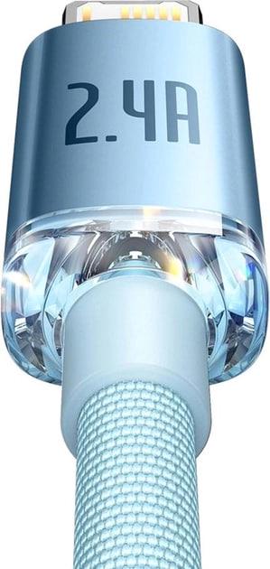 Кабель BASEUS Crystal Shine Series USB For Lightning швидка зарядка 2,4 A 2 м Sky Blue (CAJY001203) - фото 2