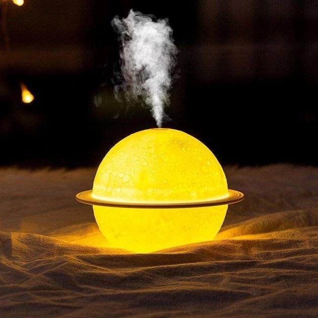 Нічник зі зволожувачем 3D Moon Lamp Сатурн настільний (13416993) - фото 5