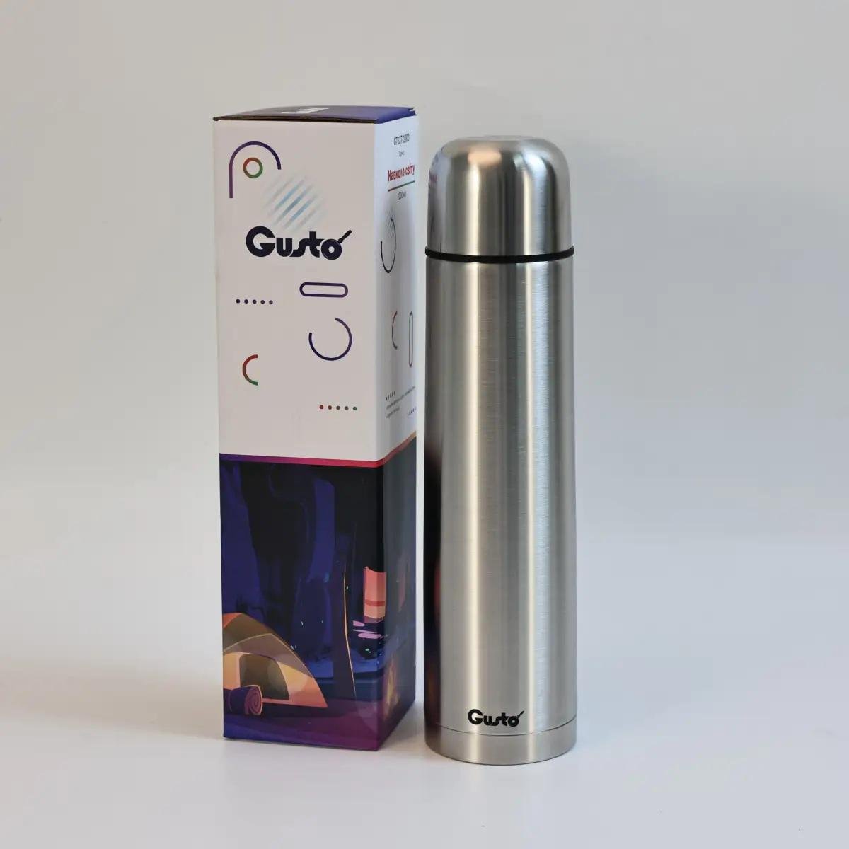 Термос Gusto нержавіюча сталь 1000 мл Металік (GT137-1000)