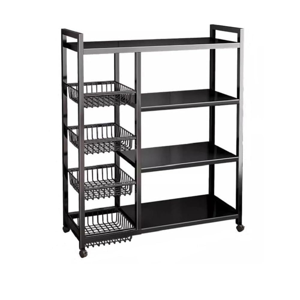 Етажерка Stenson M50282-L Strong металева 4 яруси 135х32х120 см Black