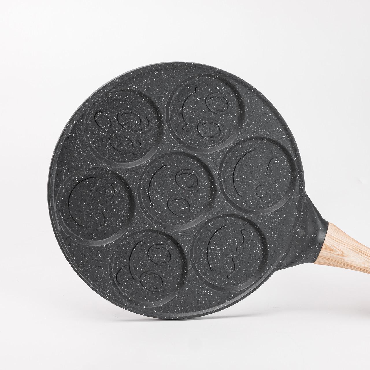 Сковорода для панкейків Смайл Ø 26,5 см на 7 секцій Сірий - фото 4 Сковорода для панкейків Смайл Ø 26,5 см на 7 секцій Сірий - фото 4