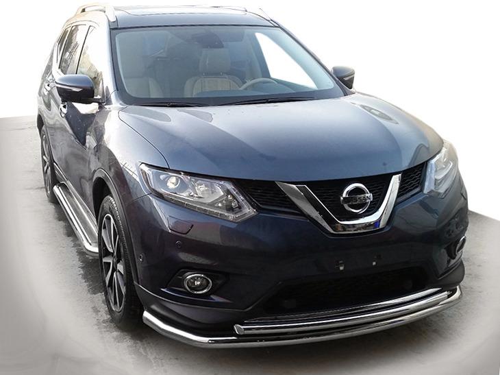 Передняя защита ST014 CAN для Nissan X-trail T32/Rogue 2014-2021 гг. нержавеющая сталь Хром Передняя защита ST014 CAN для Nissan X-trail T32/Rogue 2014-2021 гг. нержавеющая сталь Хром