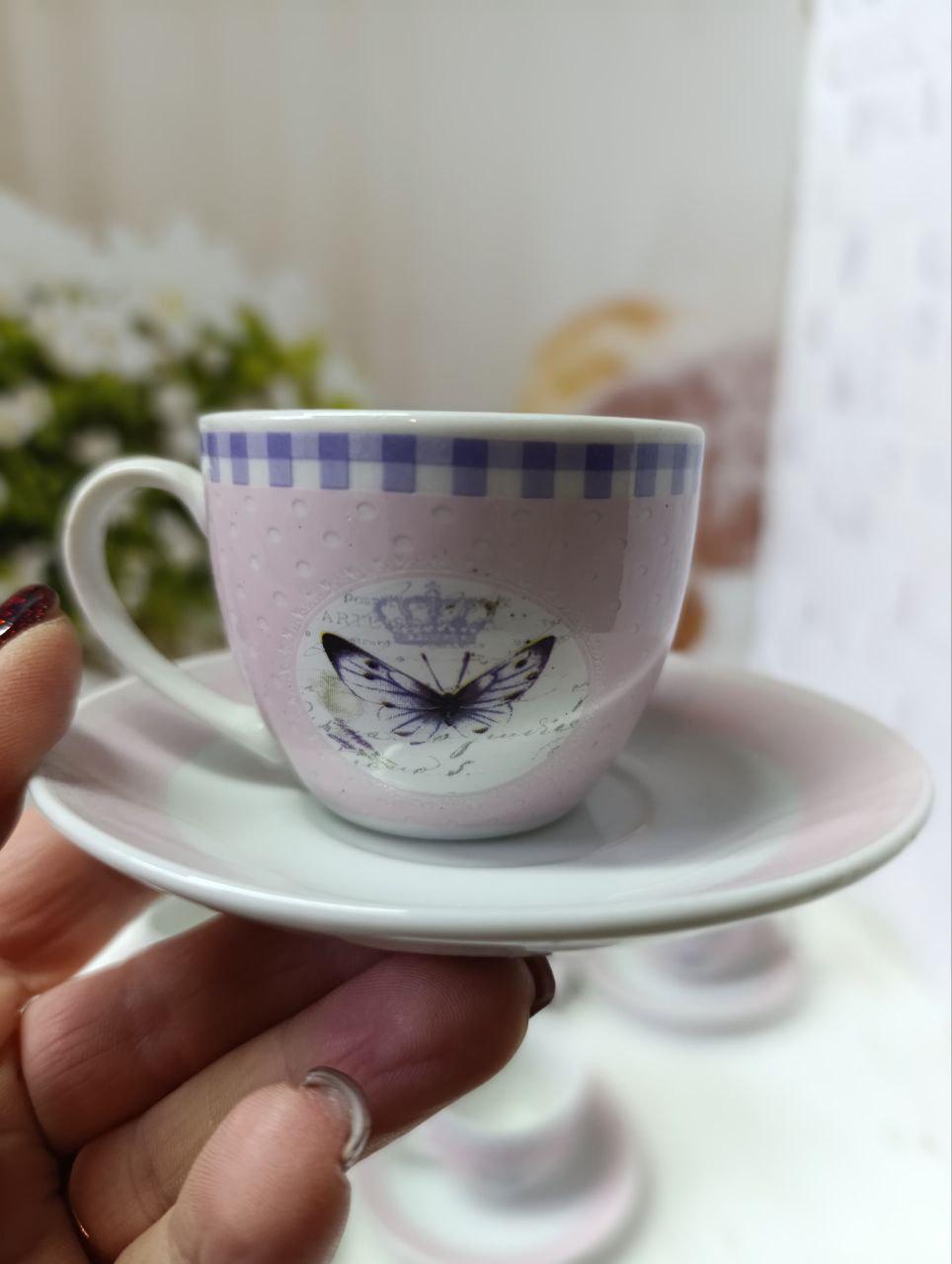 Сервиз кофейный SNT Бабочка керамика 80 мл 12 пр. - фото 2