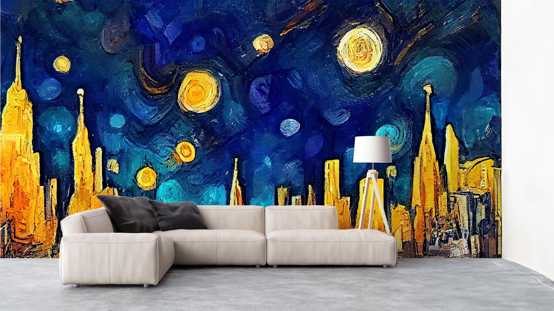 Фотообои флизелиновые Styleo Print-walls Звезды над городом 0706 350х270 см (Pw-0706/3)