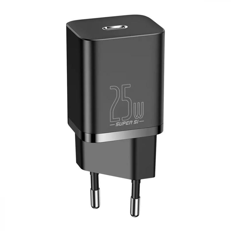 Зарядное устройство сетевое BASEUS Super Silicone PD Charger 25W 1Type-C/Cable Type-C to Type-C 3A 1 м Black (31915 black) - фото 4