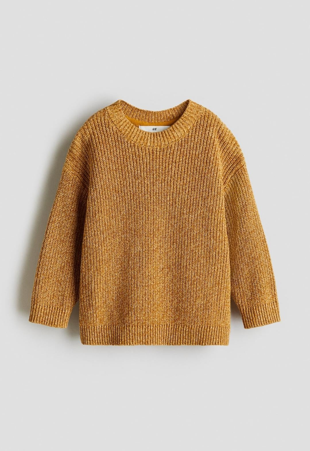 Светр дитячий в'язаний для хлопчика H&M 110-116 см Гірчичний (25101507C)