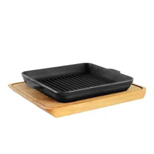 Сковорода чугунная квадратная гриль с подставкой 180x180x25 мм (5-23-H181825G-D)