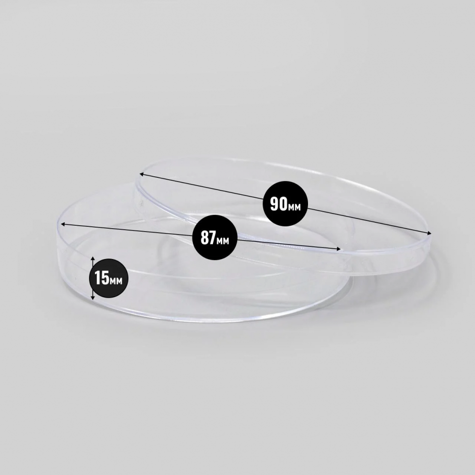 Чашка с крышкой Петри d 90 мм 1 шт. Прозрачный - фото 3 Чашка с крышкой Петри d 90 мм 1 шт. Прозрачный - фото 3