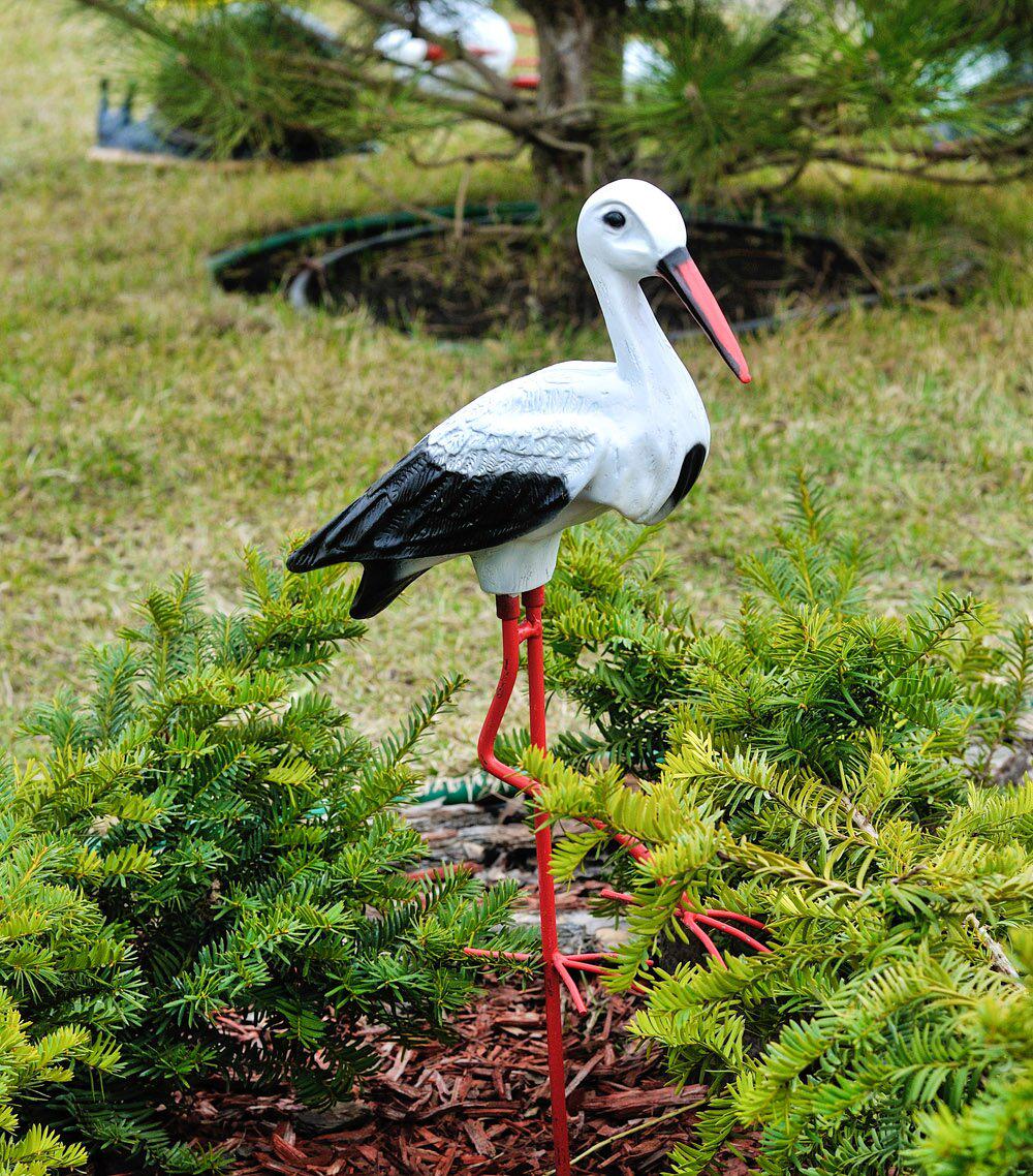 Садова фігура Лелека на металевих лапах 48 см (338)