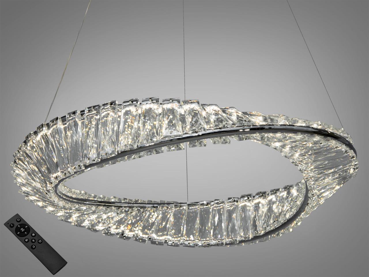 Люстра-подвес EcoLed хрустальная светодиодная 55W 548/500CH Серебрянный