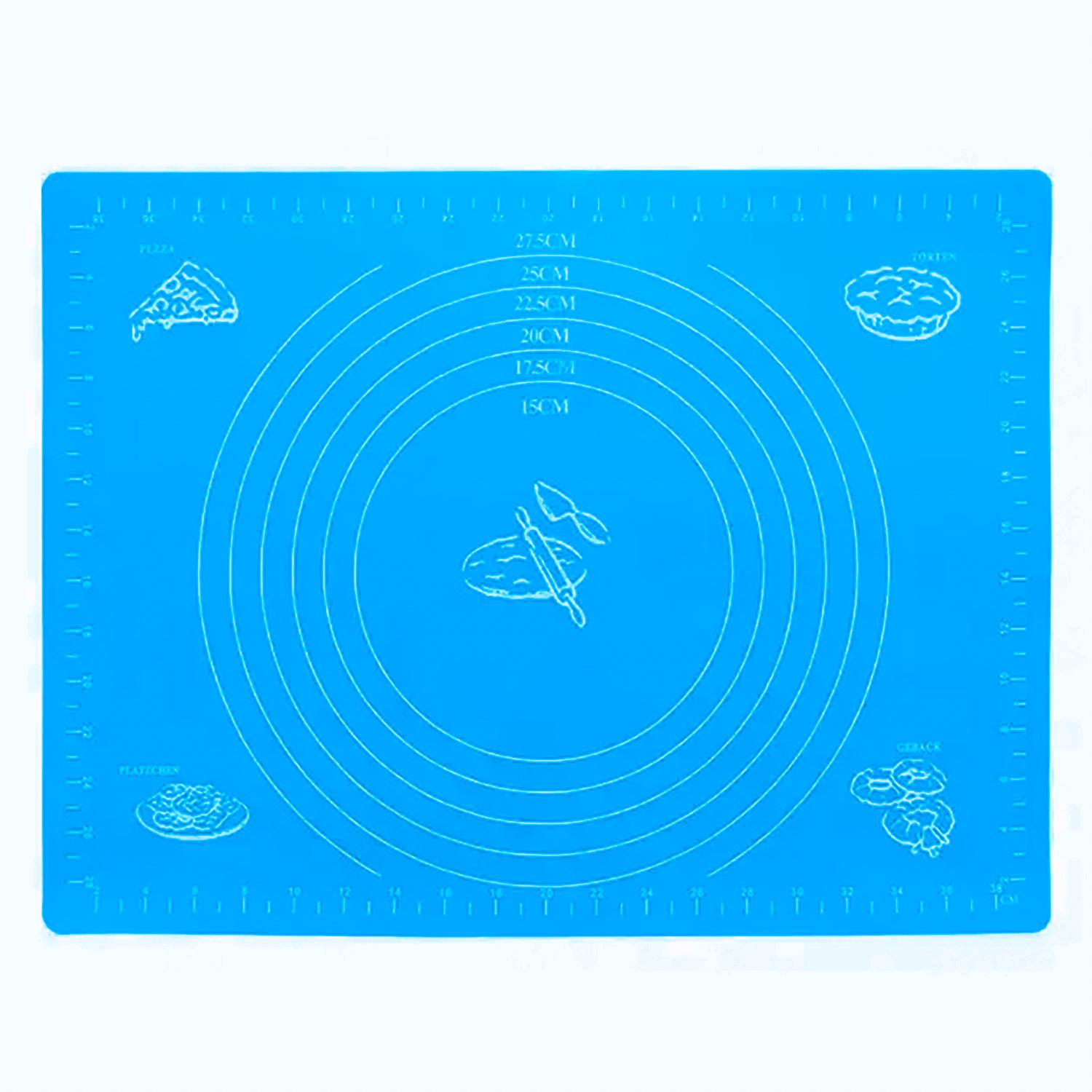 Коврик для раскатывания теста силиконовый 30х40 см Голубой (26644890) - фото 1 Коврик для раскатывания теста силиконовый 30х40 см Голубой (26644890) - фото 1