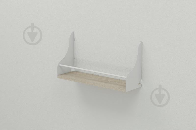 Полка настенная Ferrum-decor Изи 260x700x150 металл Белый ДСП Сонома 16 мм (IZI0053)