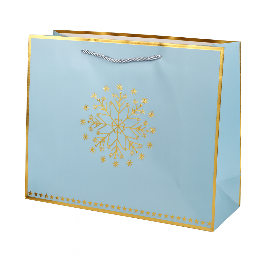 Пакет новогодний с ручками Stenson Christmas magic 32х26х10 см Голубой с золотым (R33724-M) Пакет новогодний с ручками Stenson Christmas magic 32х26х10 см Голубой с золотым (R33724-M)