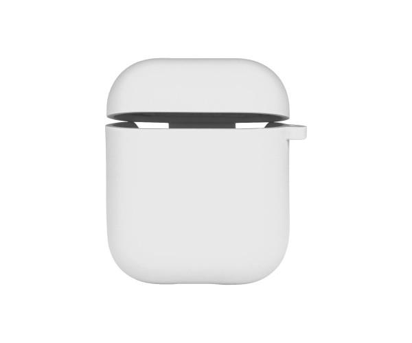 Чехол-футляр Silicone Case с микрофиброй для Airpods 1/2 White - фото 1