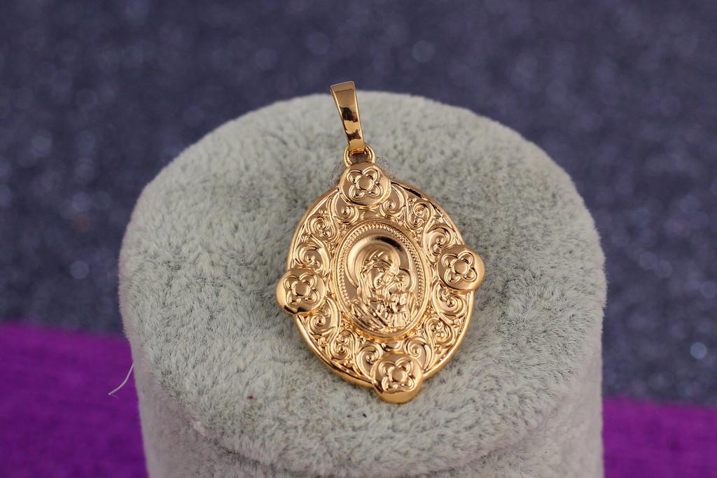 Ладанка Xuping Jewelry Мария склонила голову к младенцу с волнистыми краями 2,5 см Золотистый