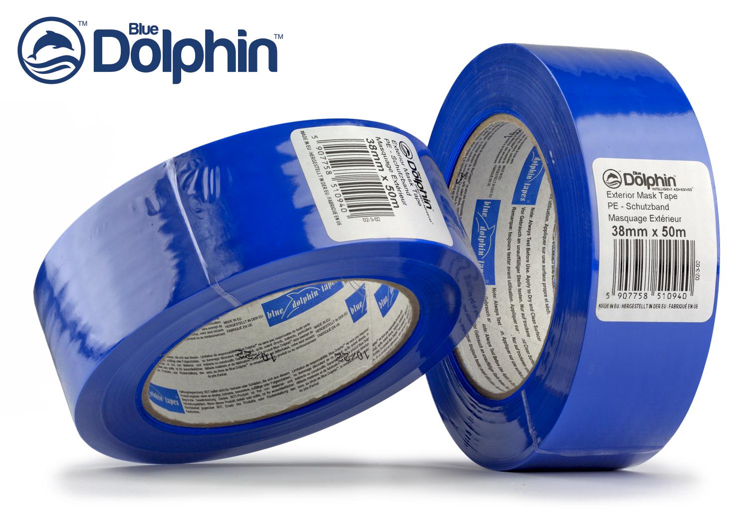 Стрічка-скотч малярна ПВХ Blue Dolphin Tarp&Stucco 38 мм х 50 м 30 днів Синій (02-3-02-EN BDN) - фото 3