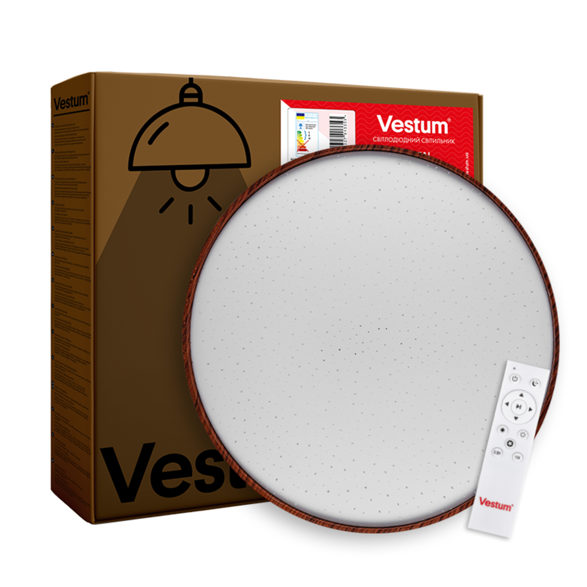 Светильник потолочный Vestum FOREST звездное небо 60W 3000К-6500К с ДУ 395х65 мм Амарант - фото 7