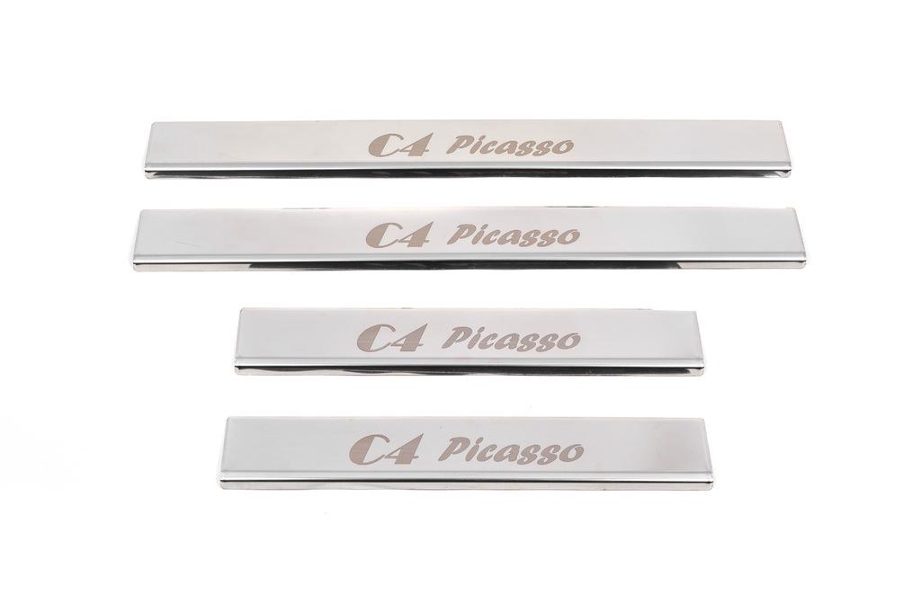 Накладки на пороги Carmos для Citroen C-4 Picasso 2006-2013 гг. нержавеющая сталь Хром