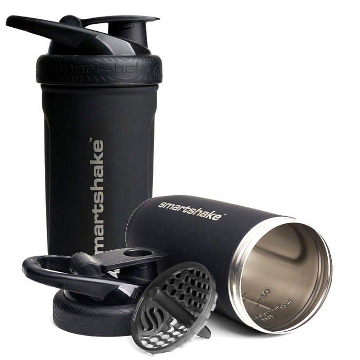 Шейкер спортивний SmartShake металевий Reforce Stainless Steel 30 oz/900 мл Black - фото 3